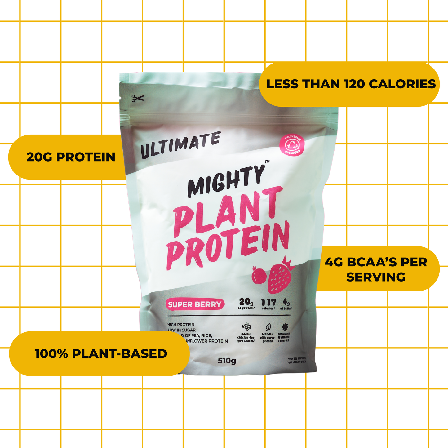Mighty Ultimate Protein Powder Superberry 510g